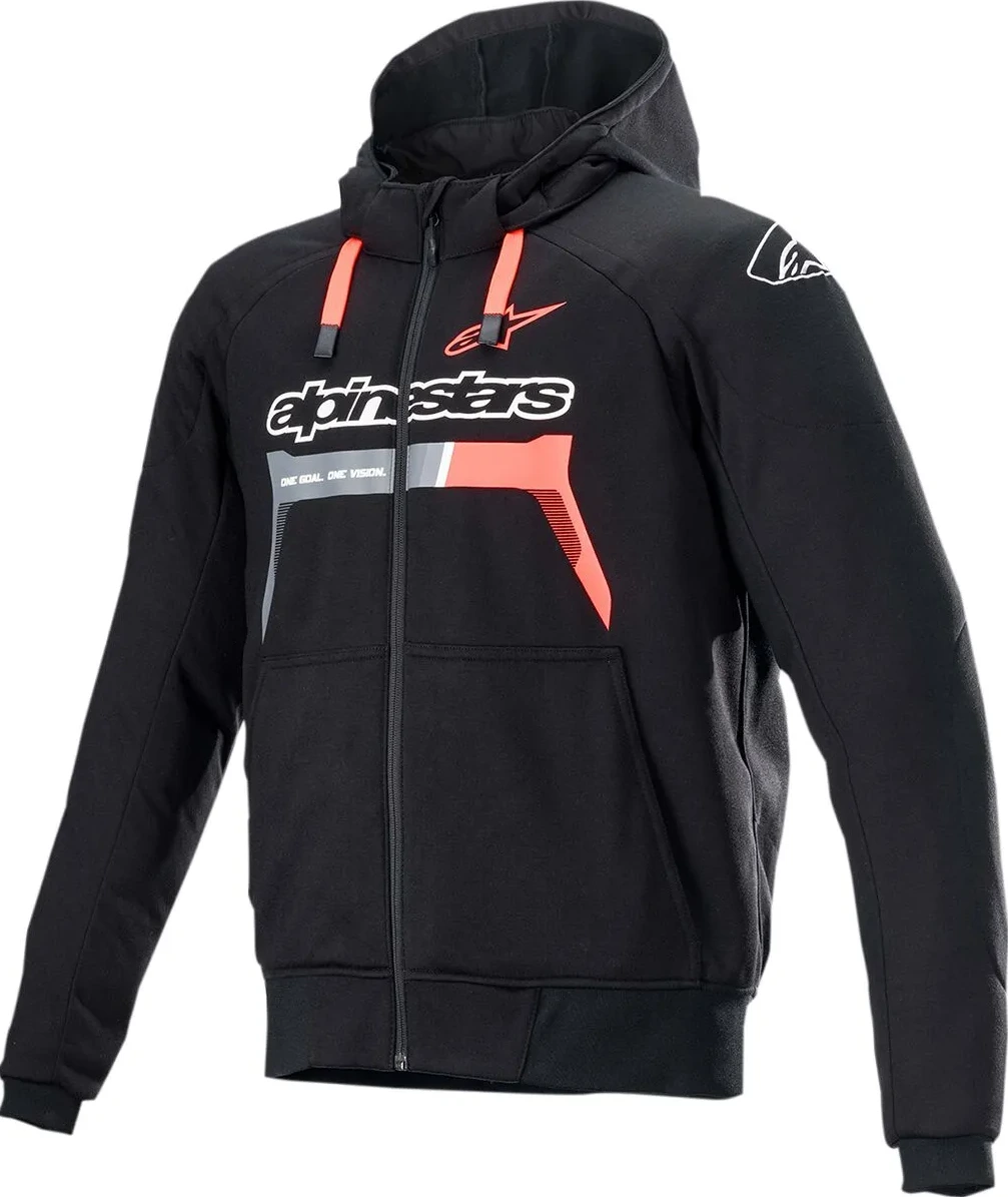 JACKET HOOD CHROME BK/RD S