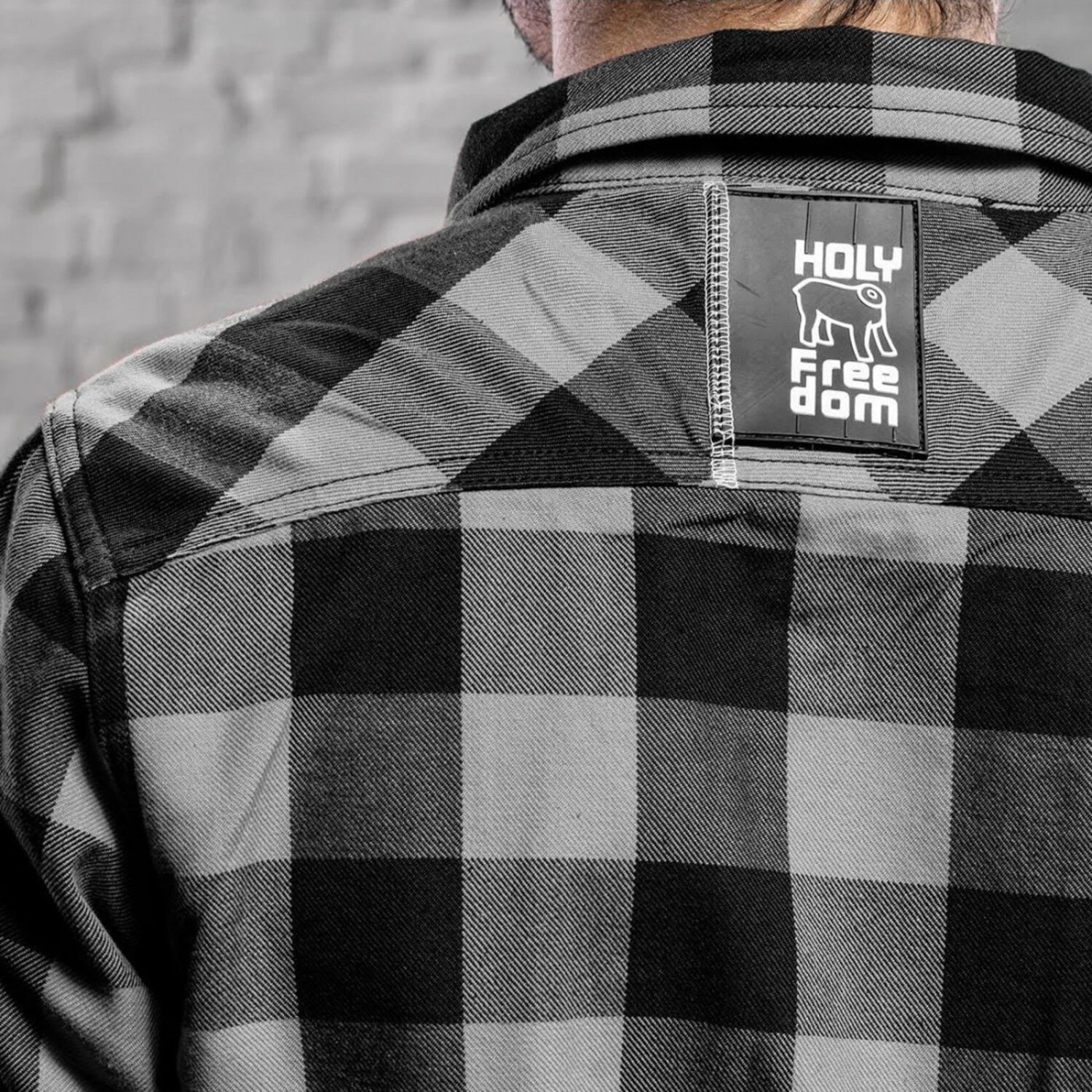 Holy Freedom Jessie James Flannel shirt, grey, black, S