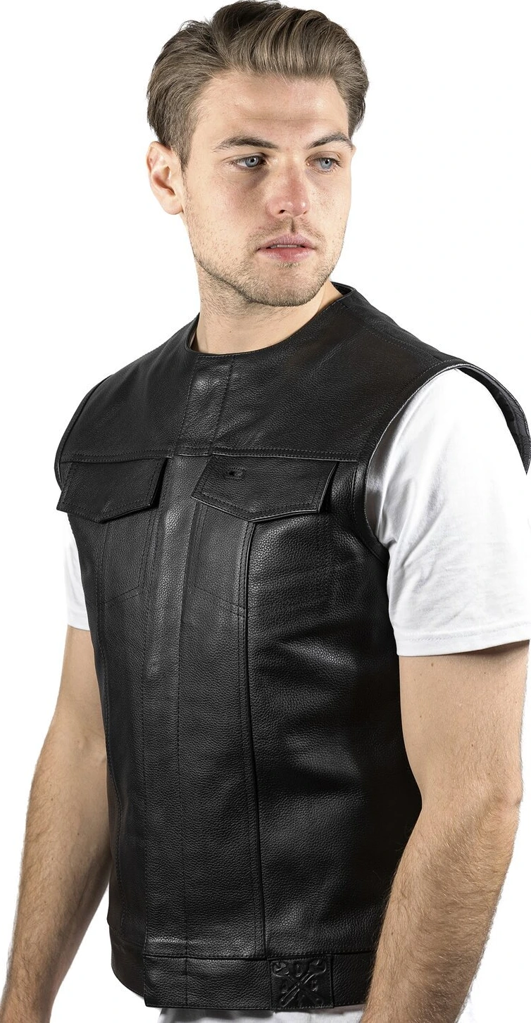 John Doe MC Outlaw leather vest, Black, 5XL