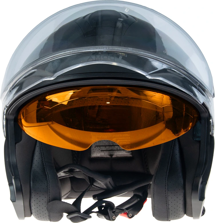 AMOQ Cluster double visor Jet Helmet Blackout, XS