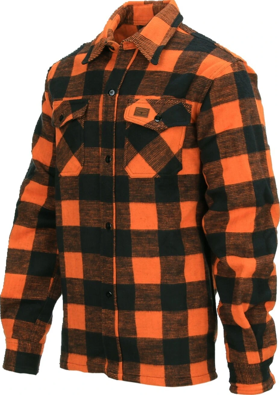 Lumberjack flannel shirt, checkered Orange, Orange, black, 3XL