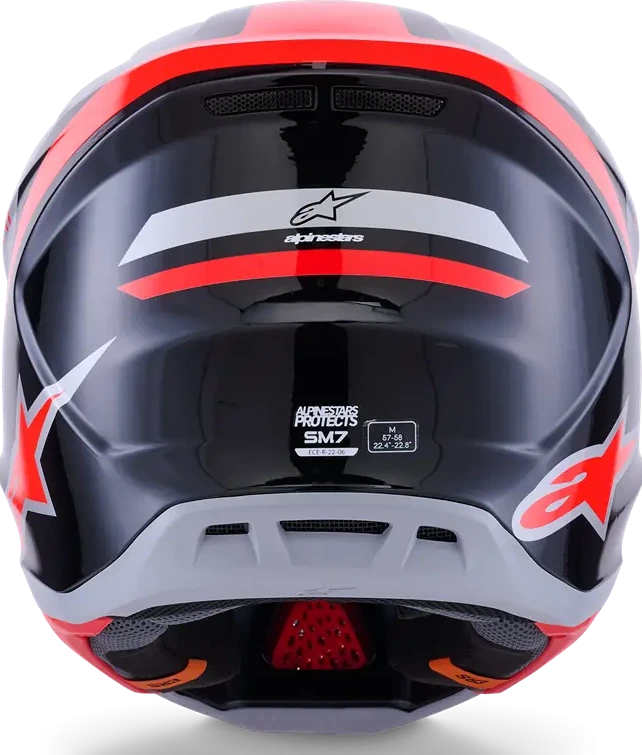 HELMET SM7 RISE BLK/RD/SILV XS