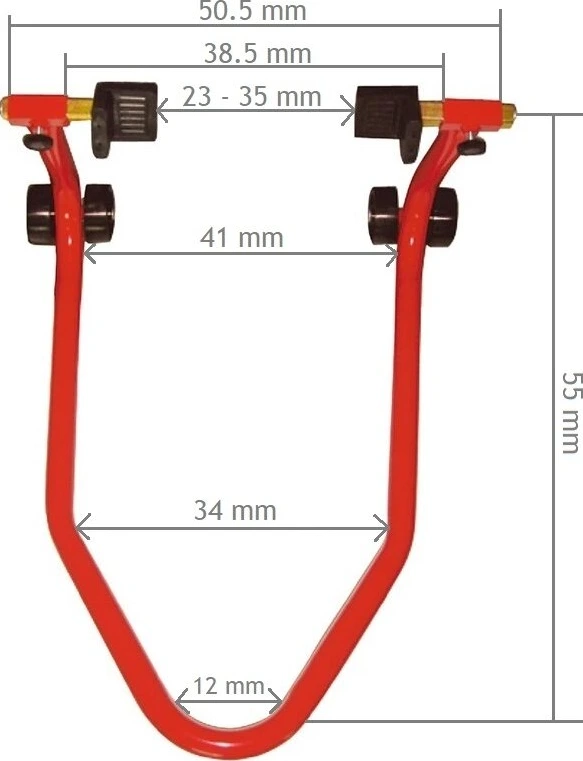 Motorcycle support stand for rear wheel