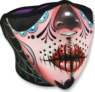 Black, Pink, Red / Sugar Skull / Half-Face Mask
