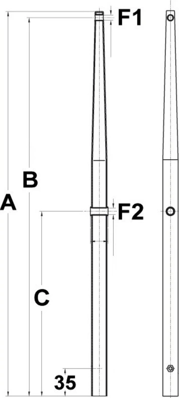 S.S stanchion 710 mm
