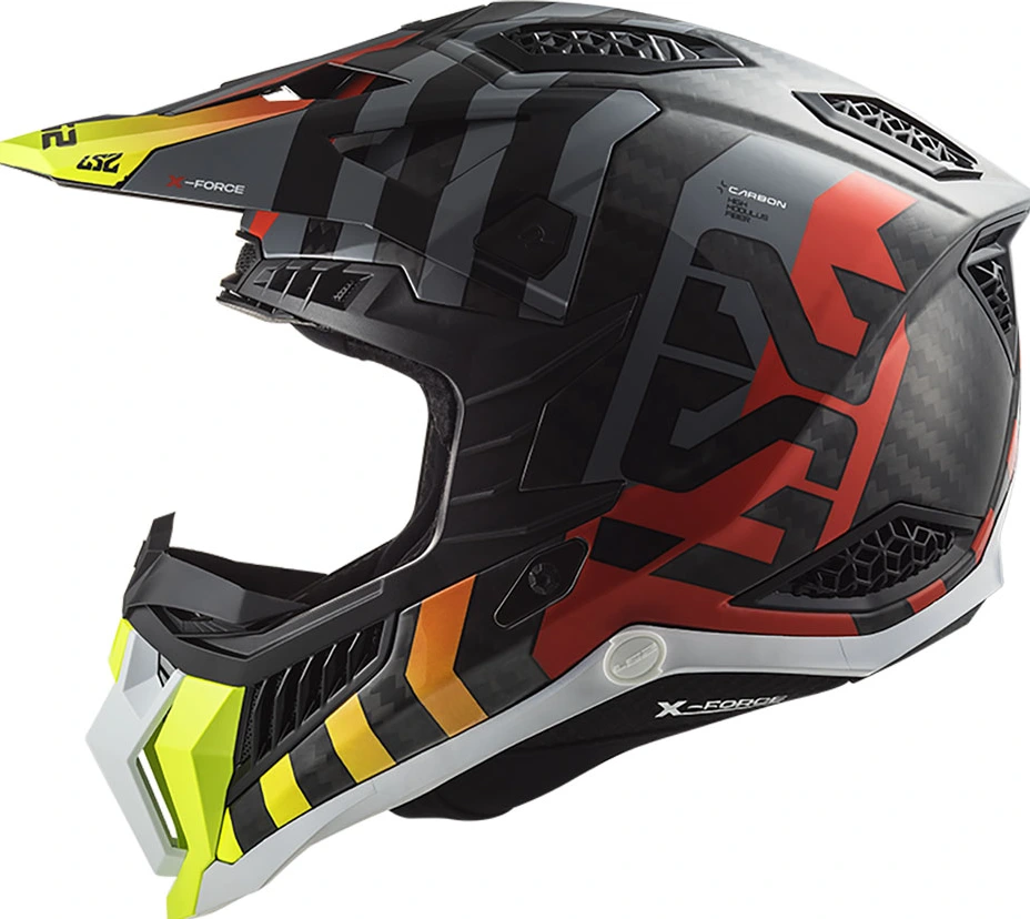 LS2 MX703 C X-FORCE BARRIER helmet - M, H-V Yellow Red