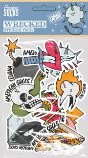 American Socks Wrecked Sticker pack