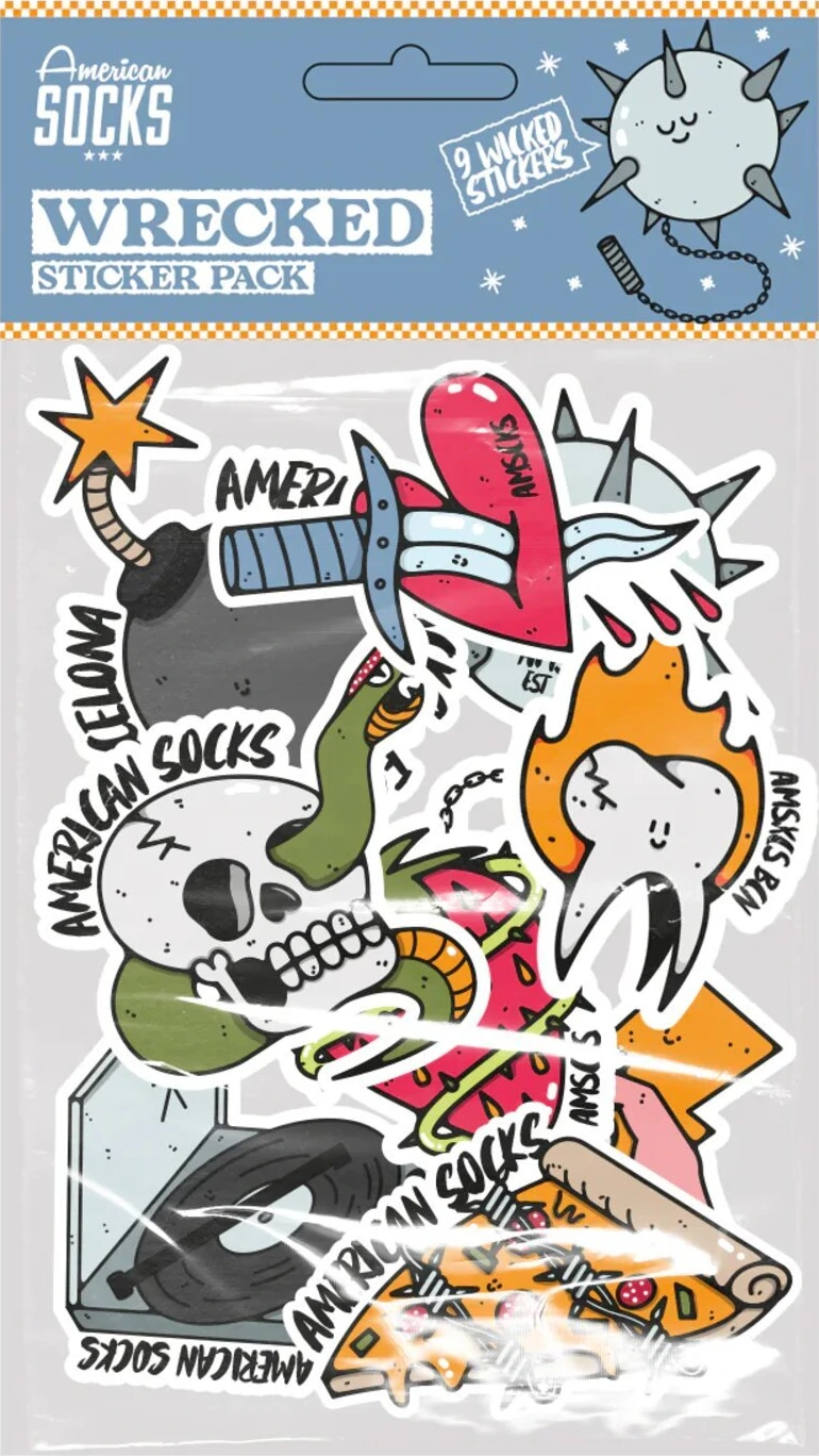 American Socks Wrecked Sticker pack