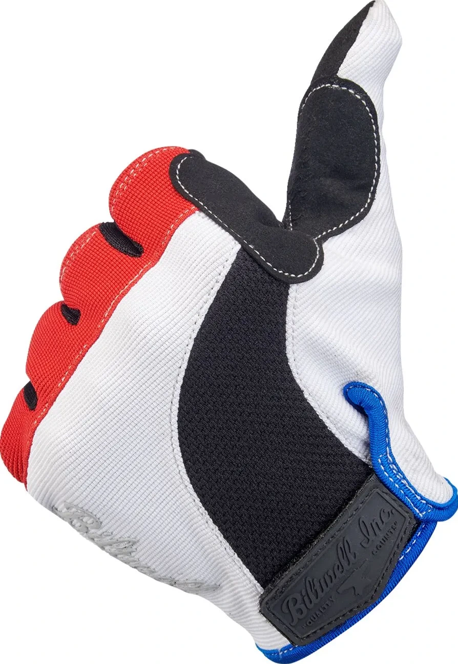 GLOVES MOTO RD/WH/BL SM
