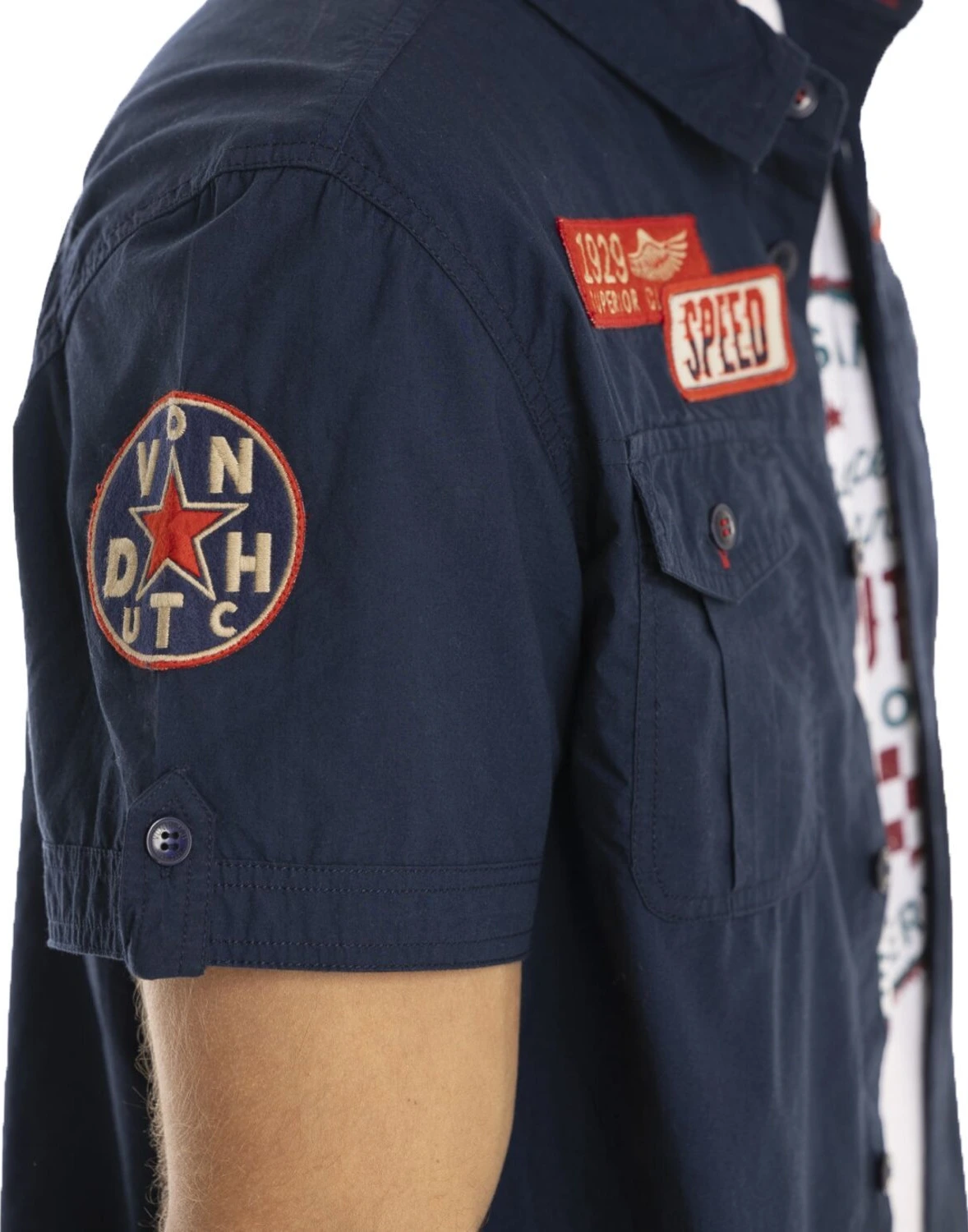Von Dutch Popline shirt, Navy, S