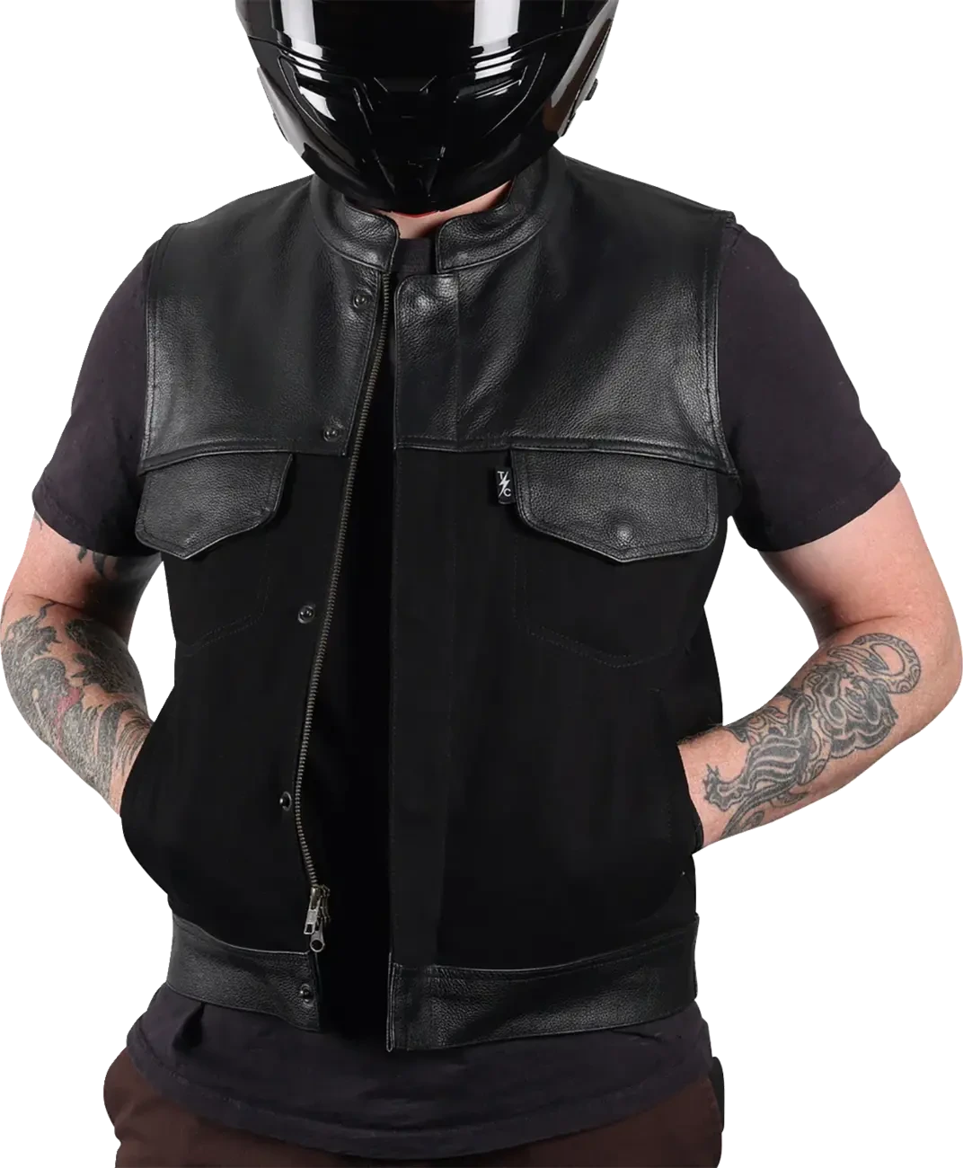 VEST KANAN LEATHER DENIM SMALL