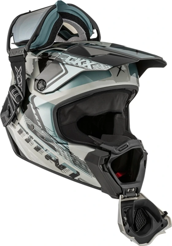 CKX Helmet Titan AMS Concordia Grey Gloss + Goggles, M
