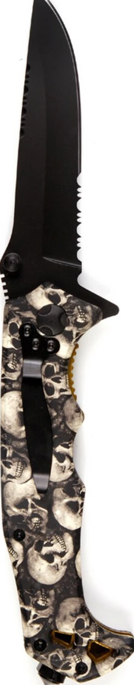 Knife skull & clip, Black, ivory