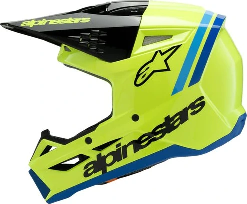 Alpinestars Helmet SM3 Youth Radium Yellow Fluo/Black/Blue, YS 48-49cm