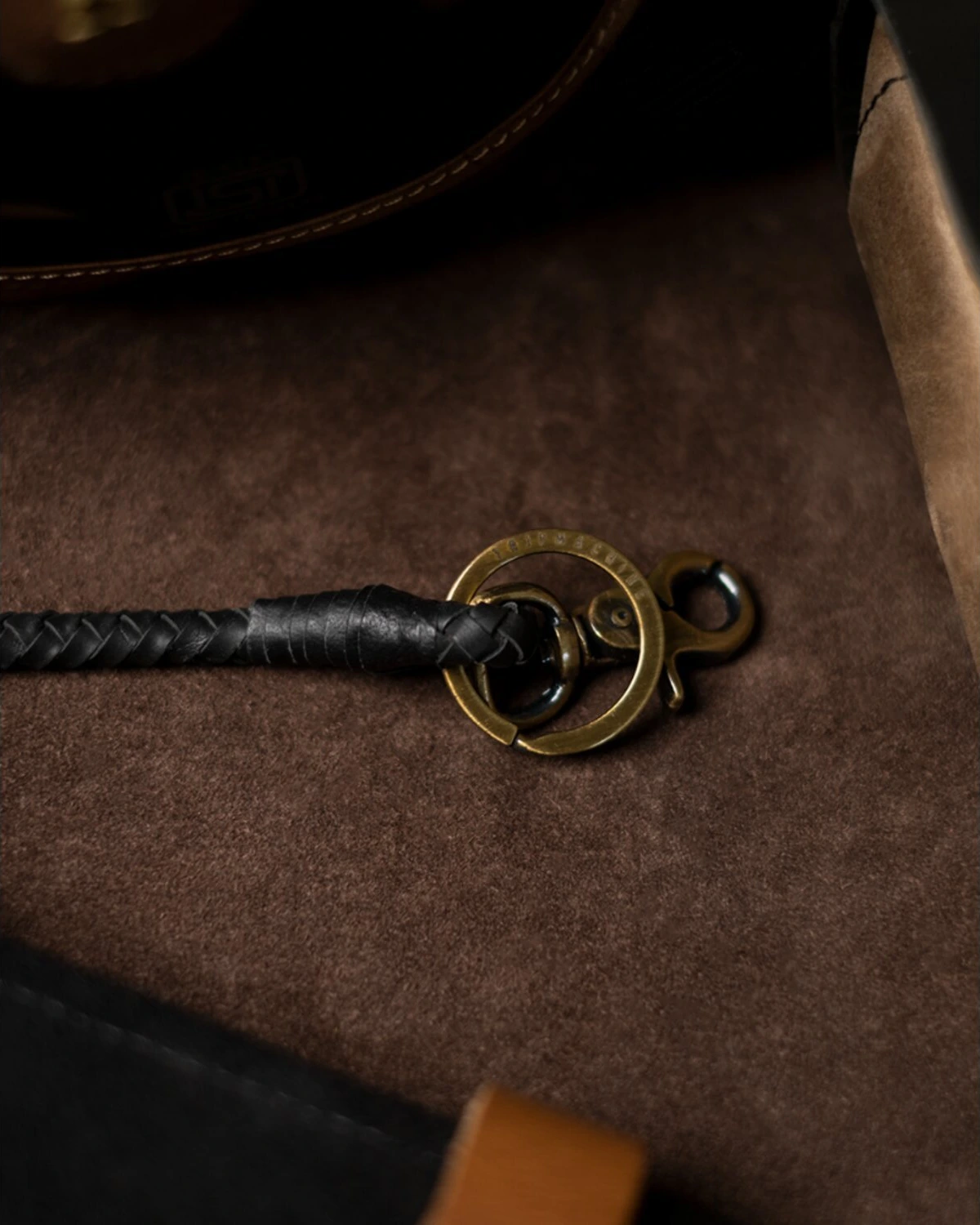 Trip Machine Braided key chain, Black