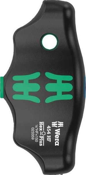 Wera HF T-рукоятка шестигранный драйвер серия 454 Размер 1/8", Черный, Хром, 3.175 мм