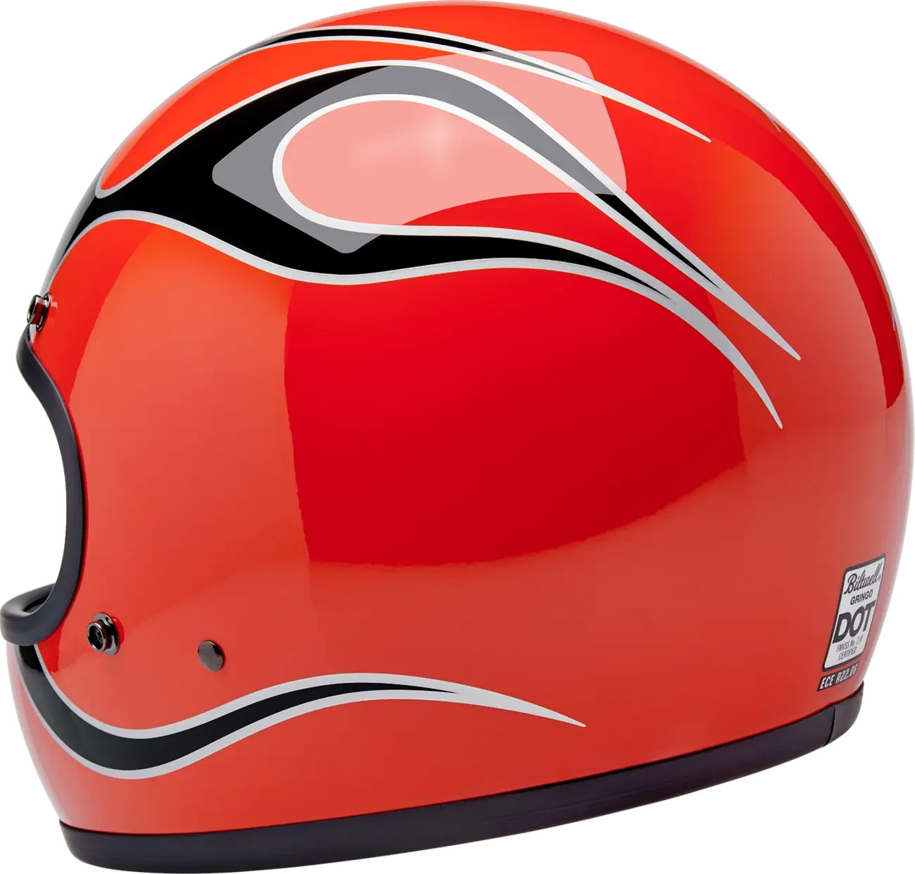 HELMET GRINGO COMPETITION ORANGE W/ FLAMES SM