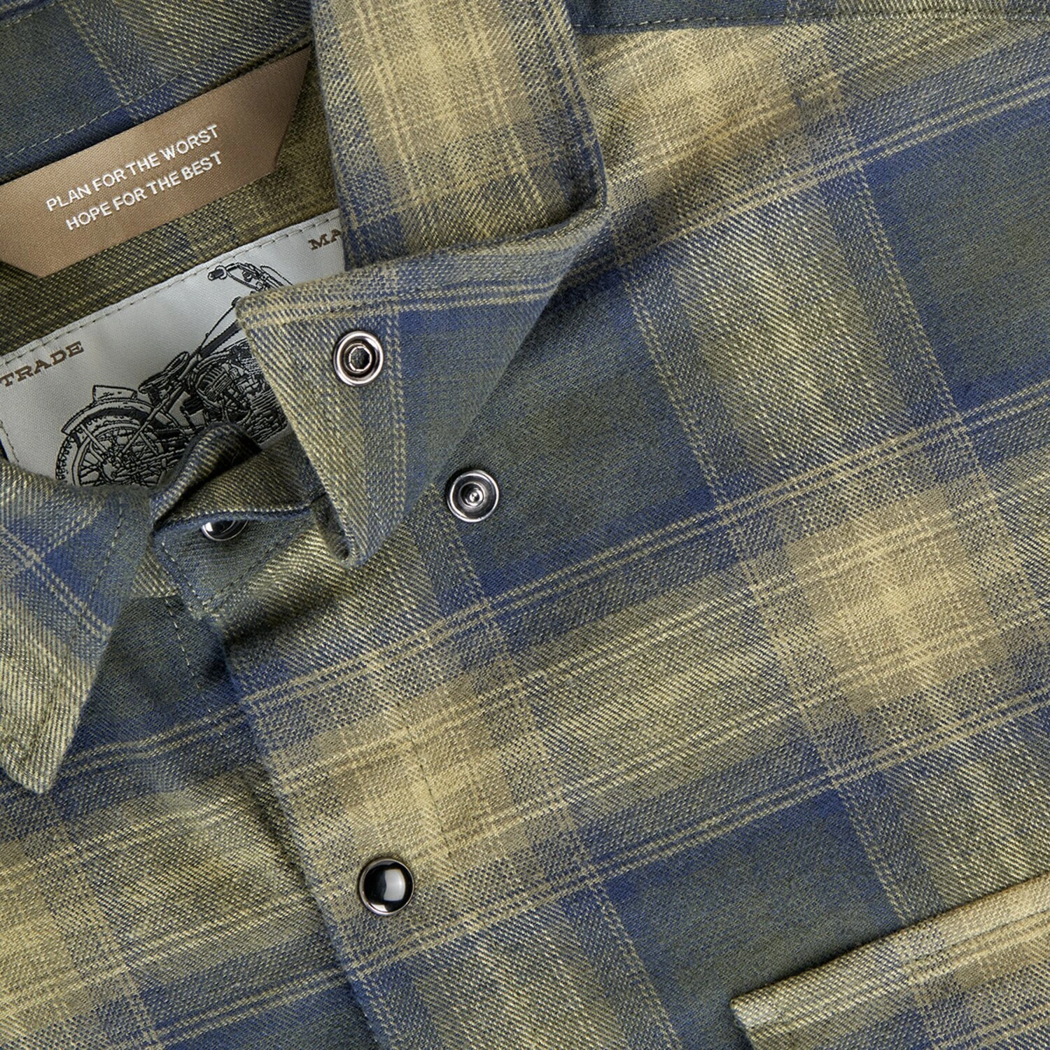 Biltwell Hi Test Flannel shirt, moss Green, S