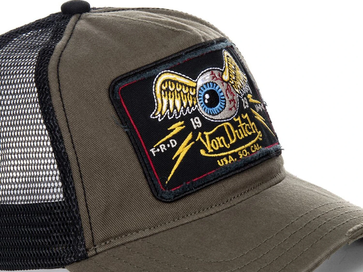 Von Dutch Heritage cap square patch eyes kaki