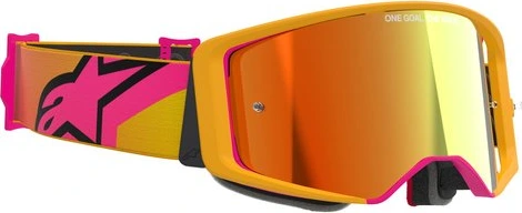 Alpinestars Goggle Supertech CORP YELLOW PINK Mirror Red/