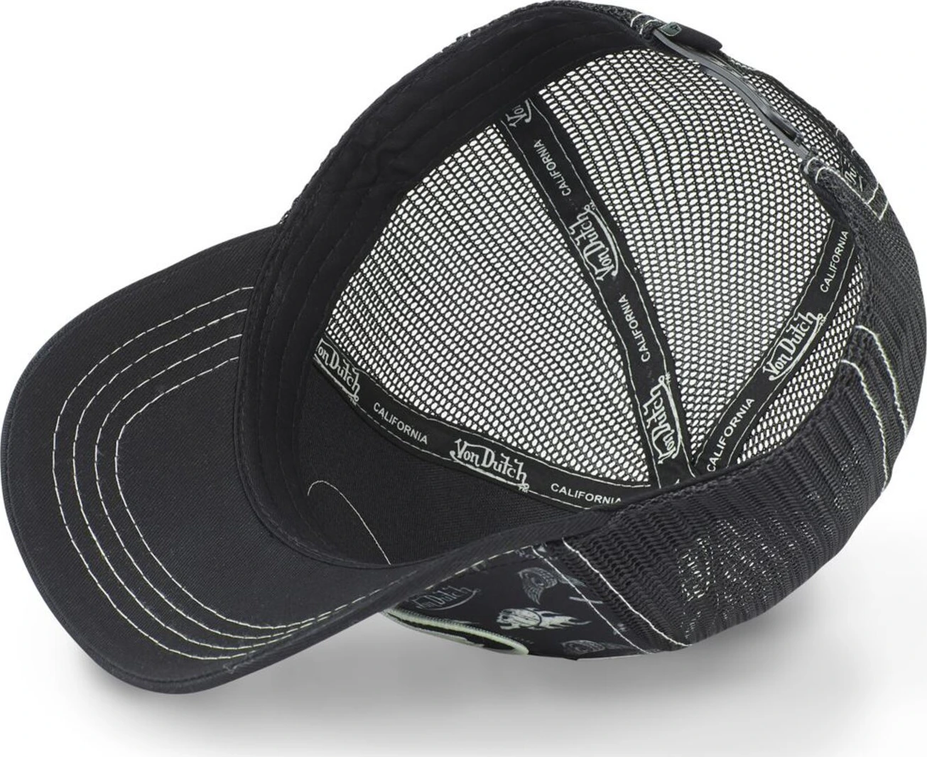 Von Dutch Lifestyle cap graphic design, Black, white