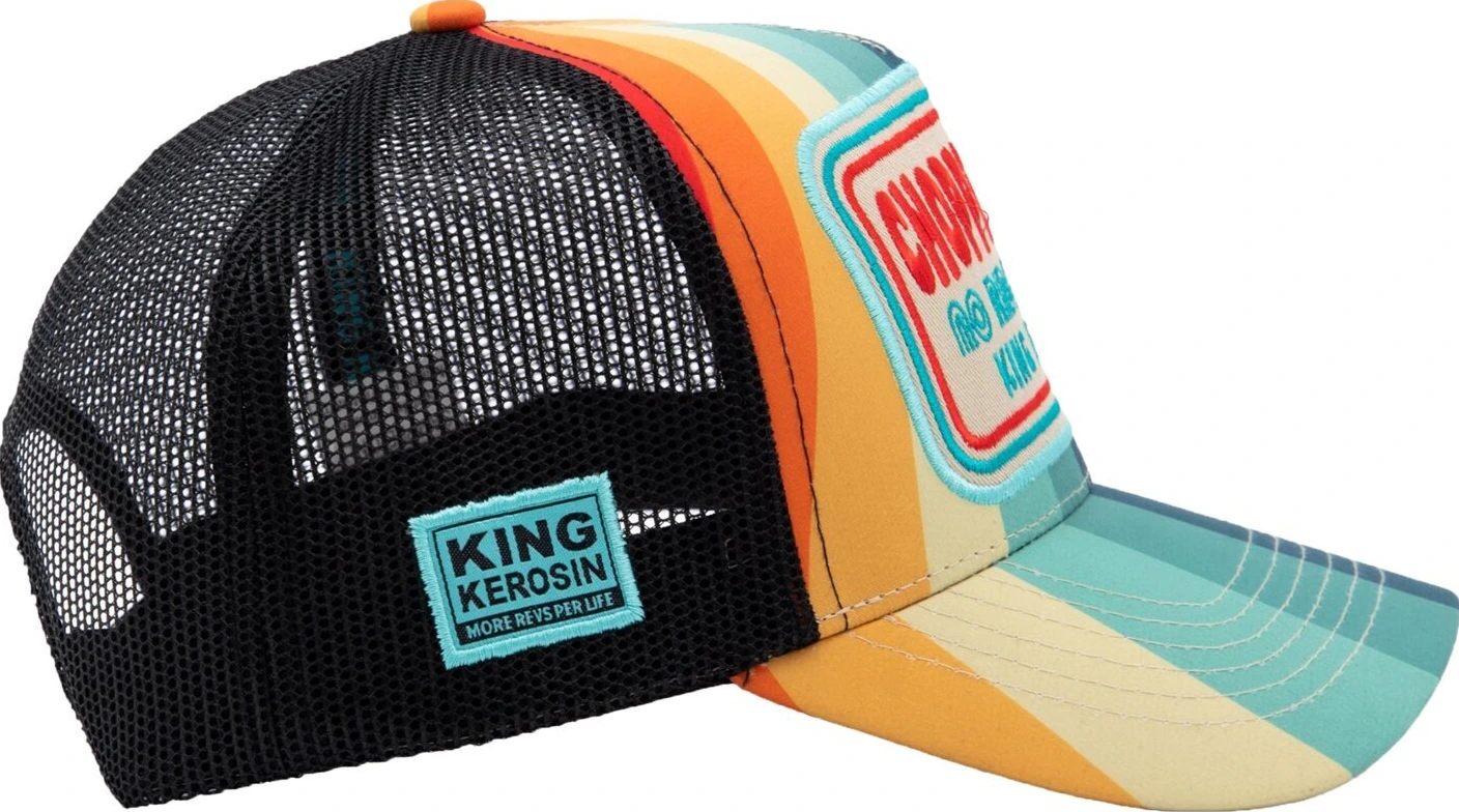 King Kerosin Chopper Shit trucker cap, Blue, orange
