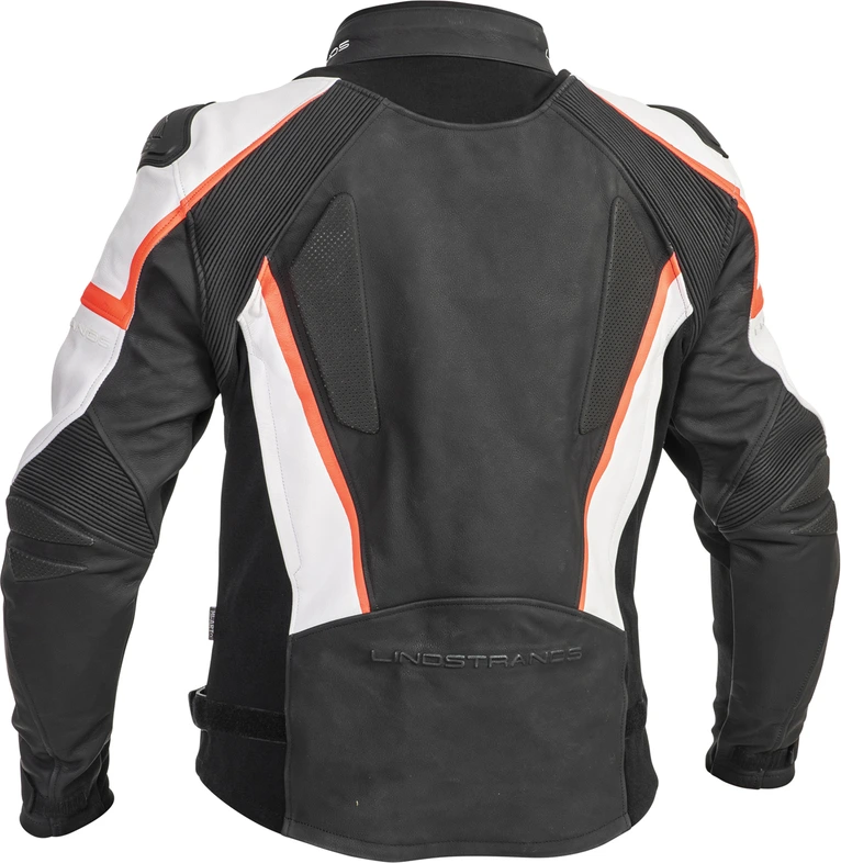 Lindstrands Leather Jacket Sanden Black/white, 46