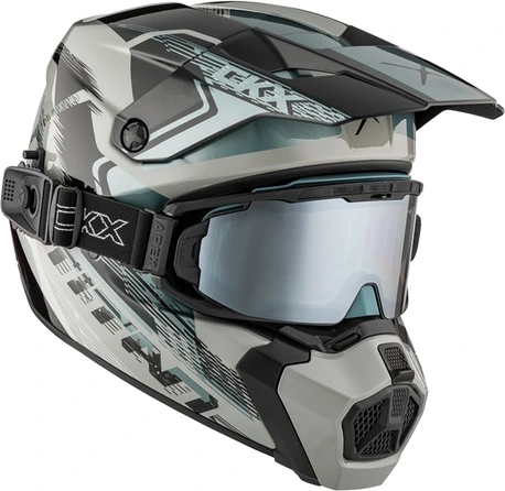 CKX Helmet Titan AMS Concordia Grey Gloss + Goggles, M