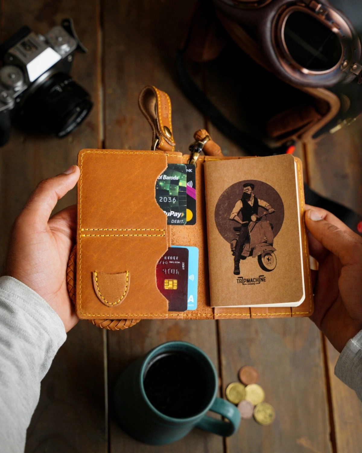 Trip Machine Explorer wallet, vintage tan