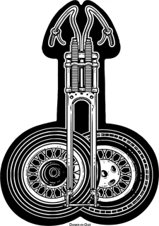 Down-n-Out Weels in Handlebars sticker