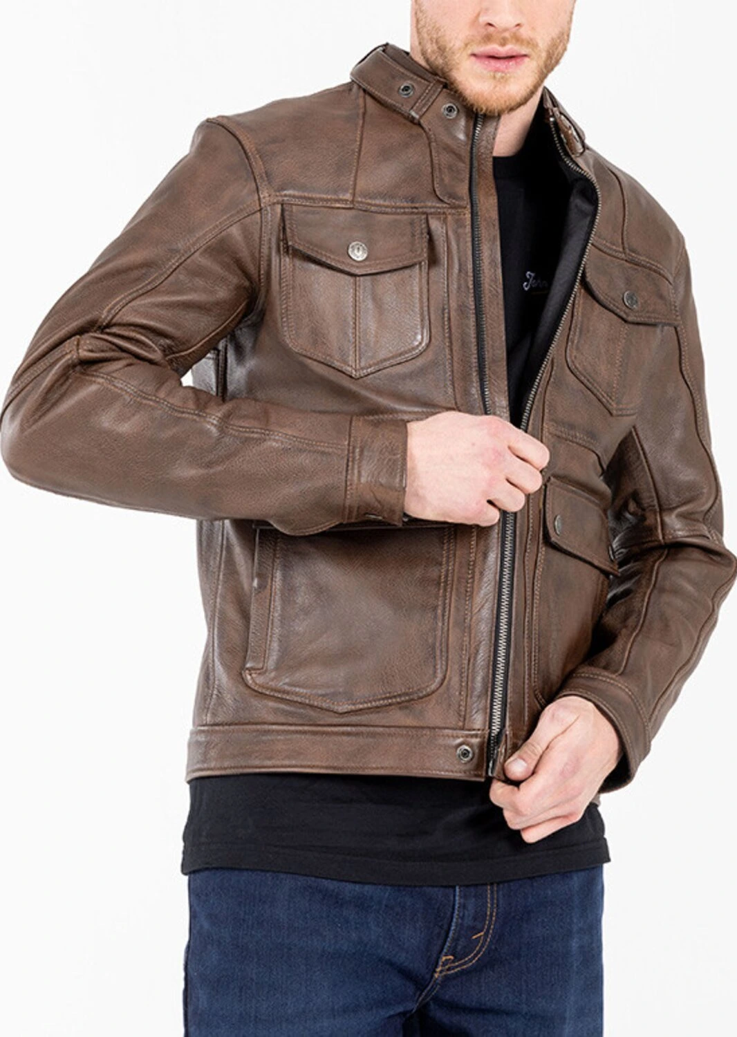 John Doe Drifter leather jacket, Brown, L