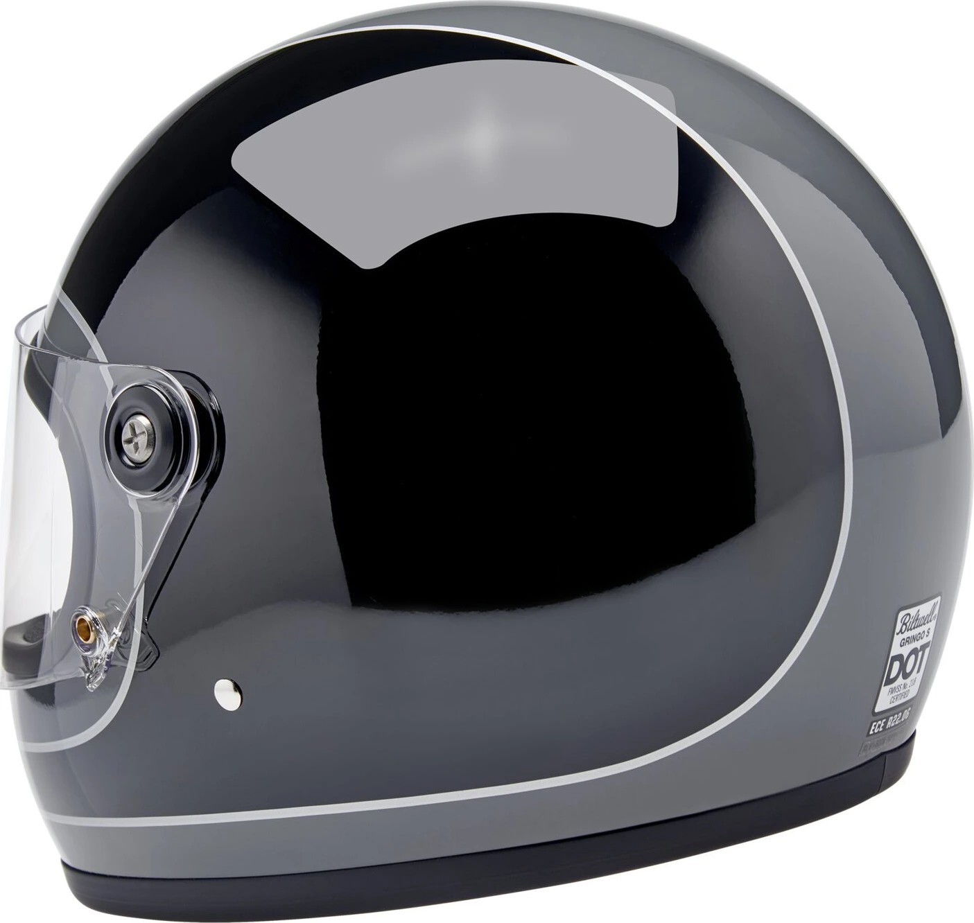 Biltwell Gringo S helmet, storm grey black tracker, XS, Gloss