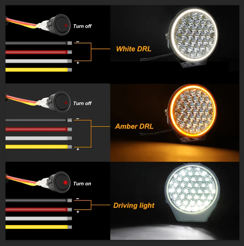 Kinwons LED važiavimo šviesa 10-30V 95W 9500lm Patvirtinta naudoti kelyje
