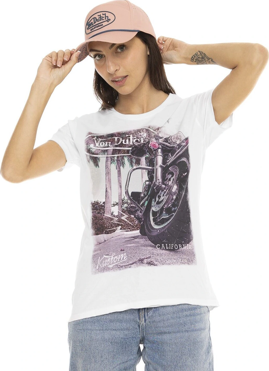 Von Dutch Moto female t-shirt, White, XS