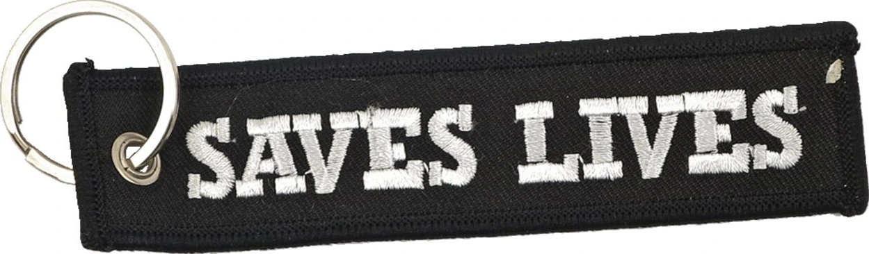 Key ring Loud pipes saves lives, Black