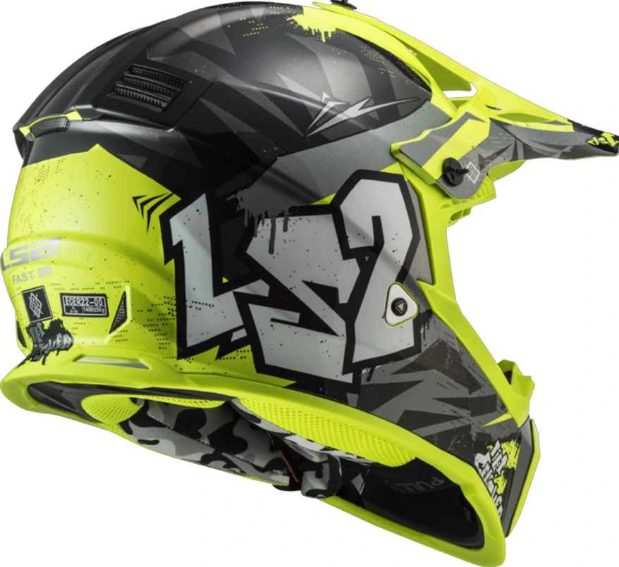 LS2 MX437 FAST II MINI CRUSHER helmet - Black Yellow, S
