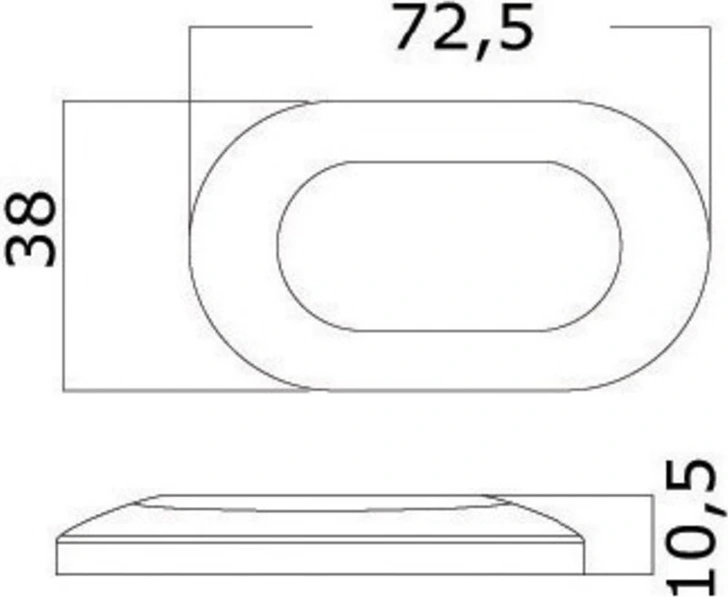 Oval 6-led courtesy light white
