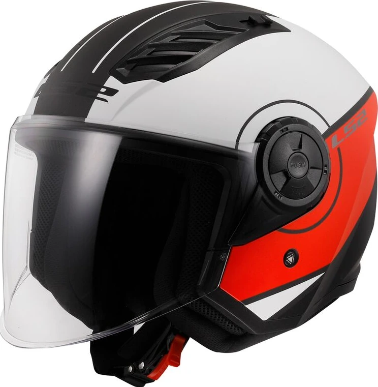 LS2 OF616 AIRFLOW II COVER helmet - Matt White Red, 3XL