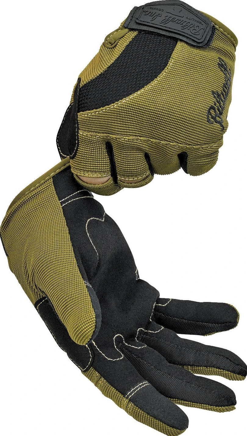 Biltwell Moto gloves, olive, Black, tan, XS