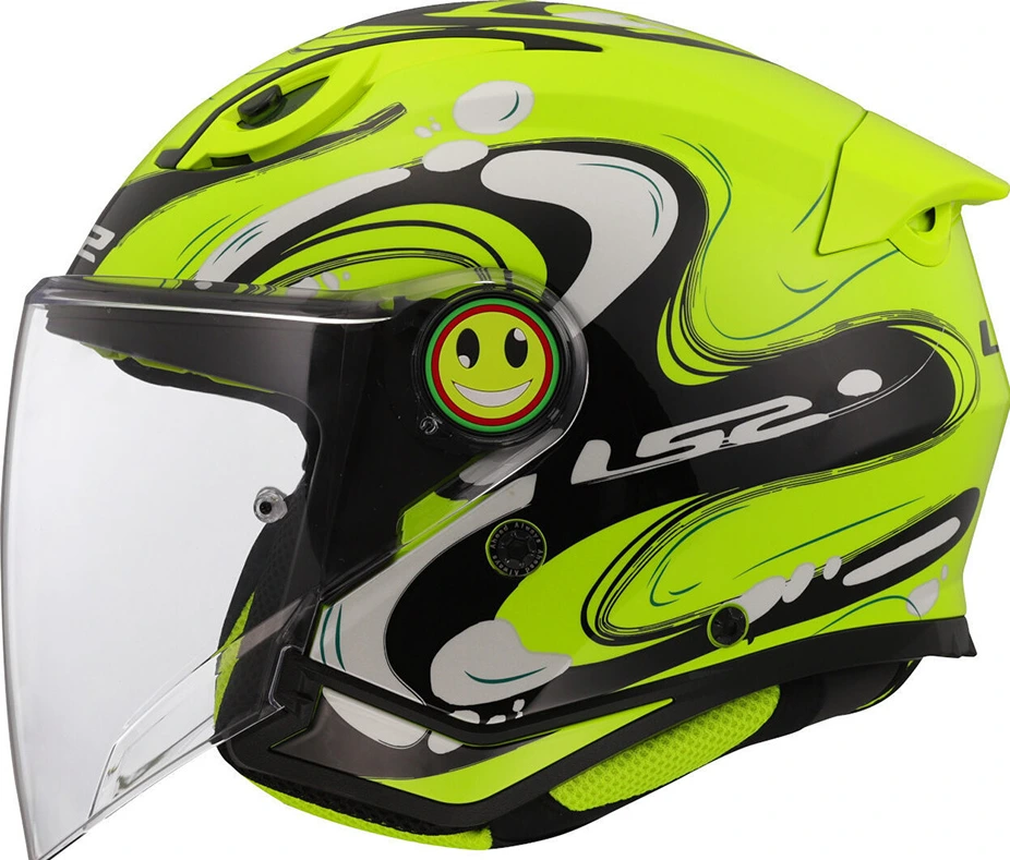 LS2 OF622 FUNNY II GLUP Helmet - Hi-Vis Yellow, L