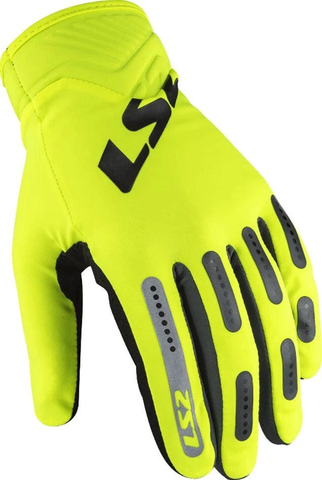 LS2 Bend Man Gloves - XL, H-V Yellow Grey