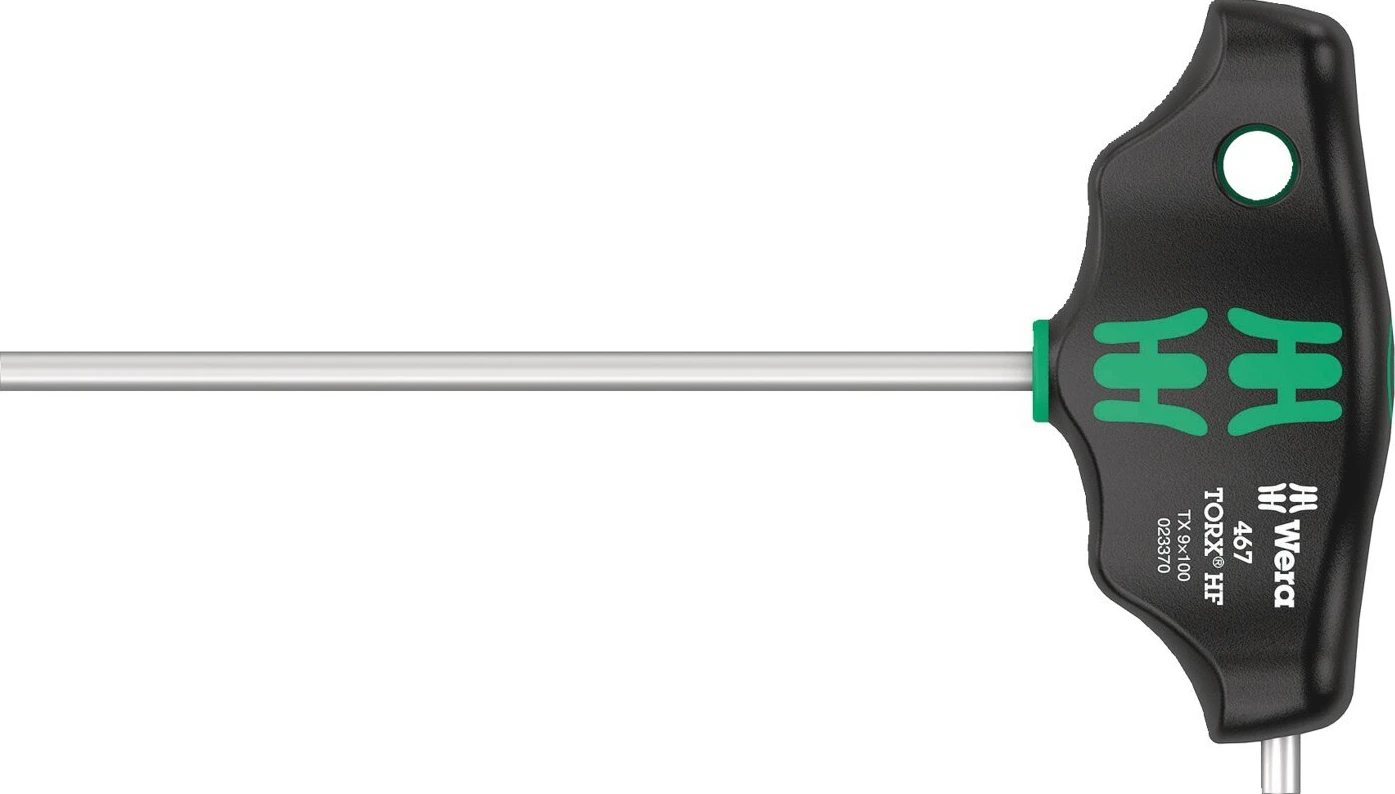 Wera HF T-rankena TX9 Torx® atsuktuvas serija 467, juoda, chromuota, 100 mm