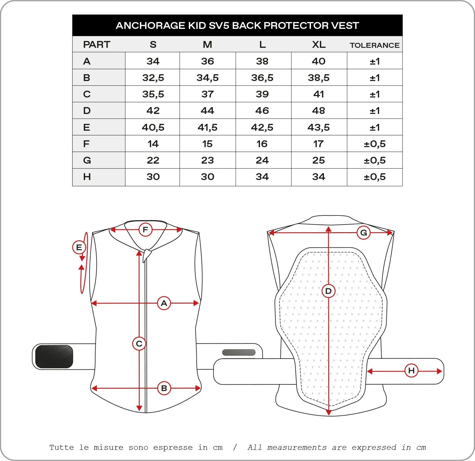 BACK PROTECTOR ANCHORAGE KID SV5 S