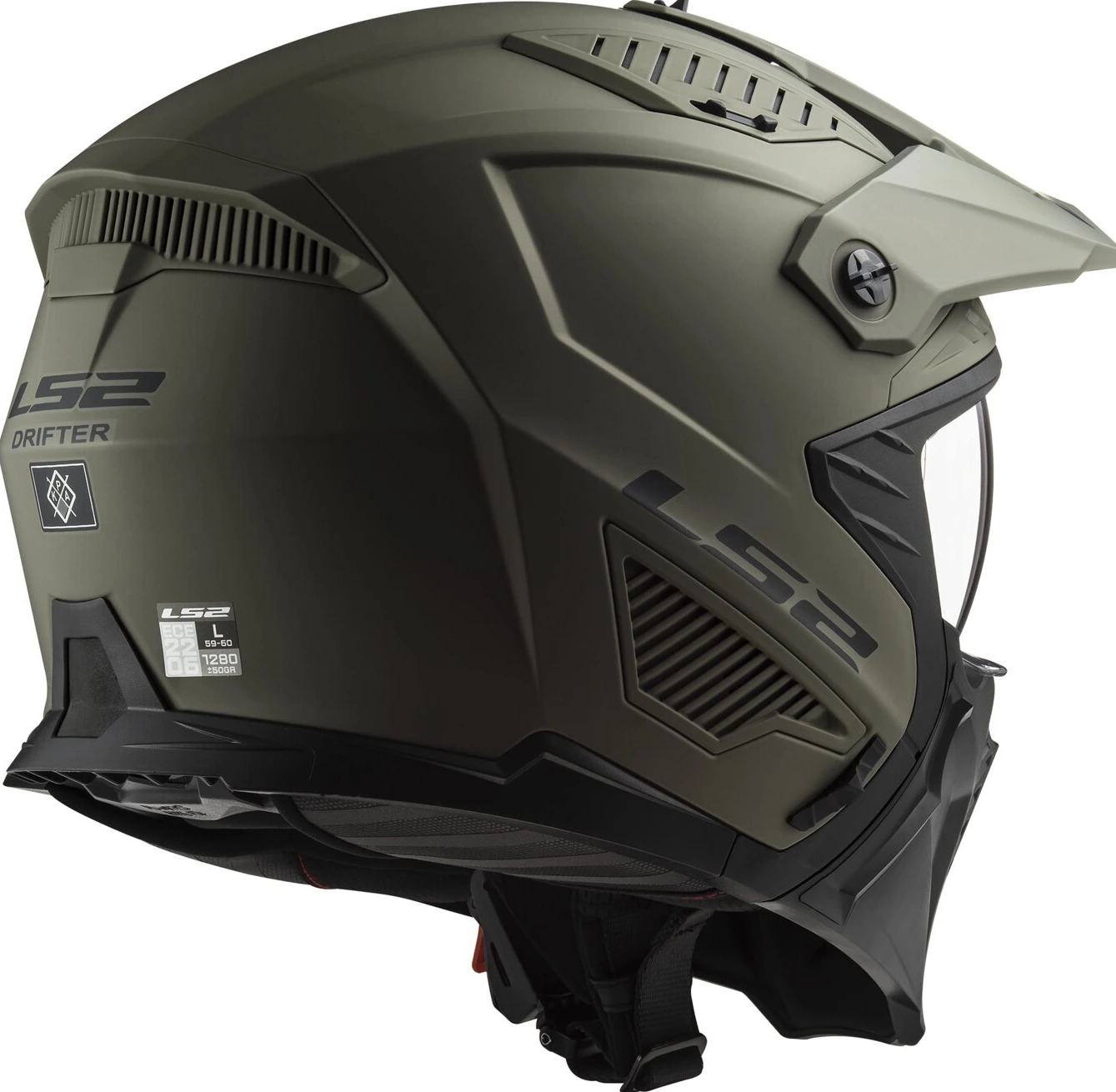 LS2 Drifter Solid helmet matt sand olive, S