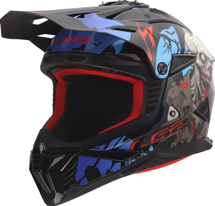 LS2 MX708 FAST II ZOMBIE 2 helmet - 3XL, Black Red Blue