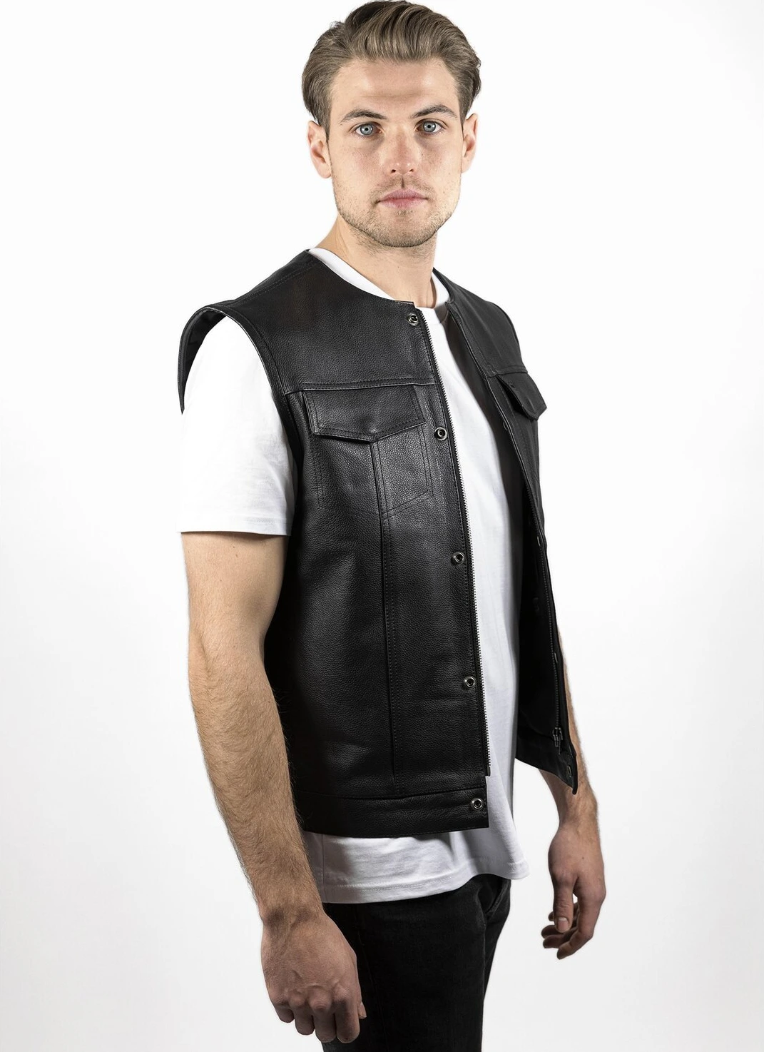 John Doe MC Outlaw leather vest, Black, 5XL