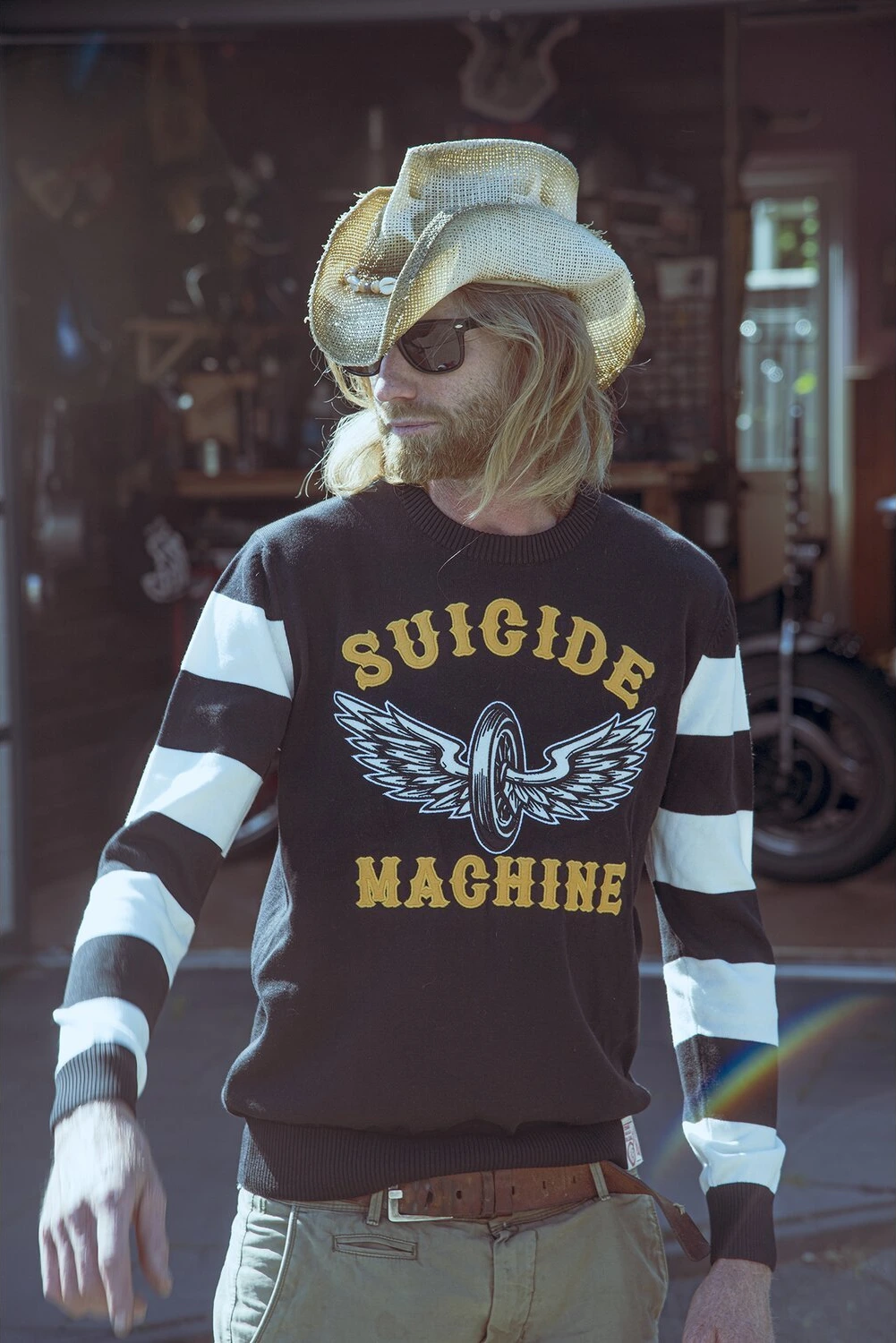 13 1/2 Outlaw Suicide Machine Sweater, Black, S