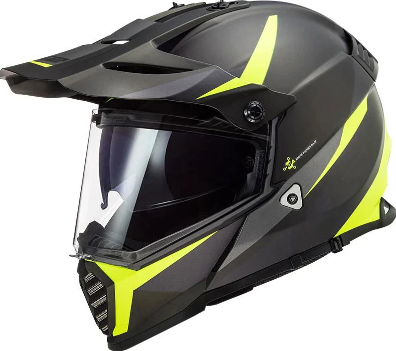 LS2 MX436 PIONEER EVO TROPHY helmet - 3XL, Black H-V Yellow
