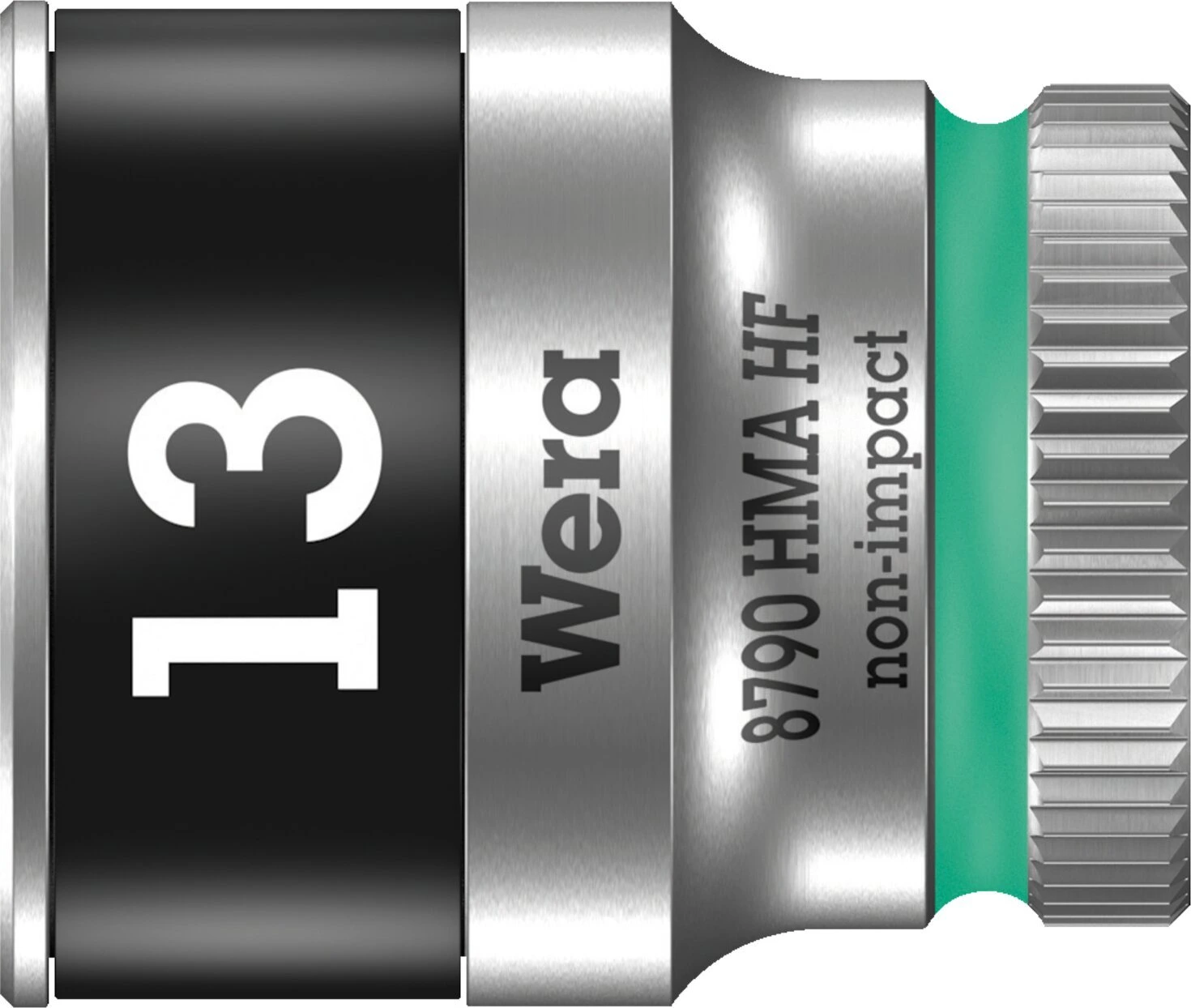 Wera Zyklop 1/4" socket with holding function - Metric 13.0, 13 mm, Chrome