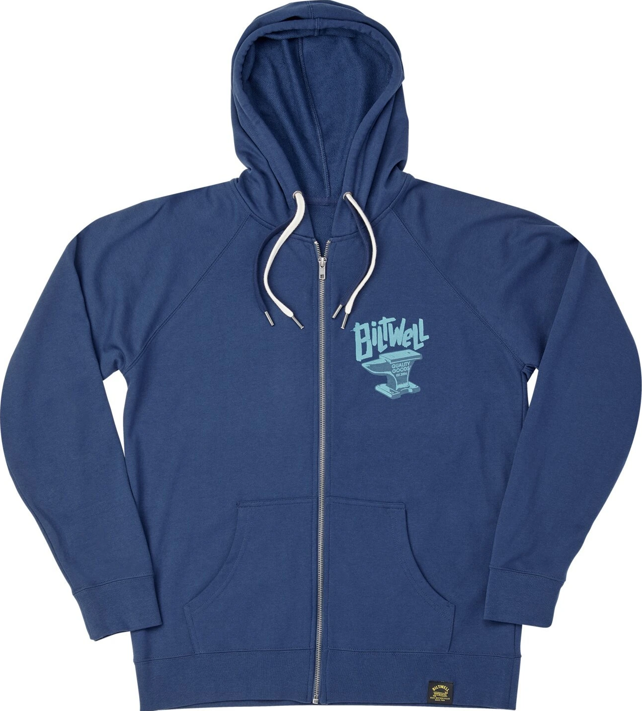 Biltwell Anvil zip hoodie, Blue, S